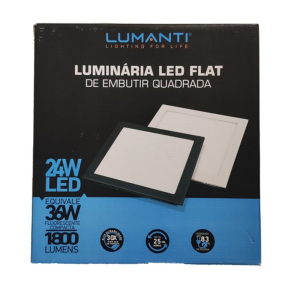 Luminaria Embutir Quadrada Backlight Led 36w Autovolt 6500k Lumanti