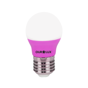 Lâmpada Bolinha Superled 3w Rosa Ourolux