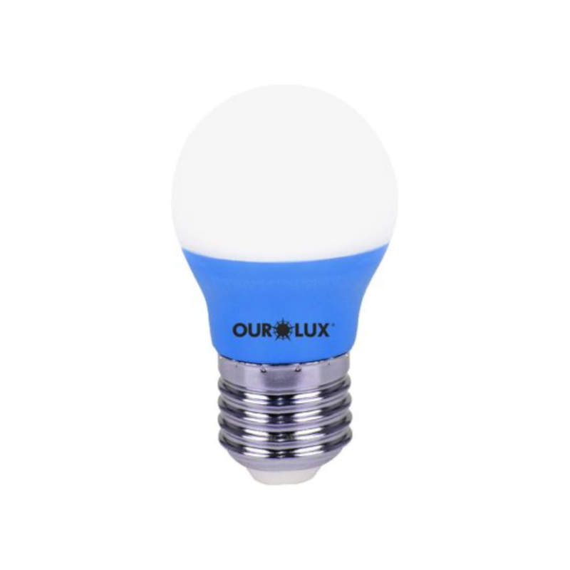 Lâmpada Bolinha Superled 3w Azul Ourolux