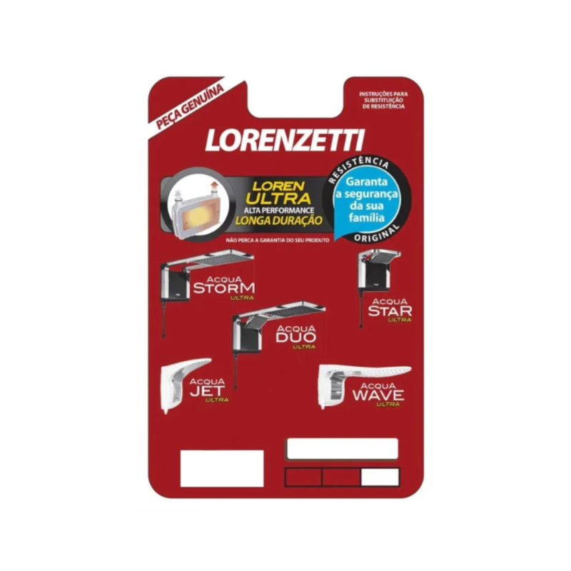 Resistência Lorenzetti Chuveiro Acqua Ultra 220v 7800w