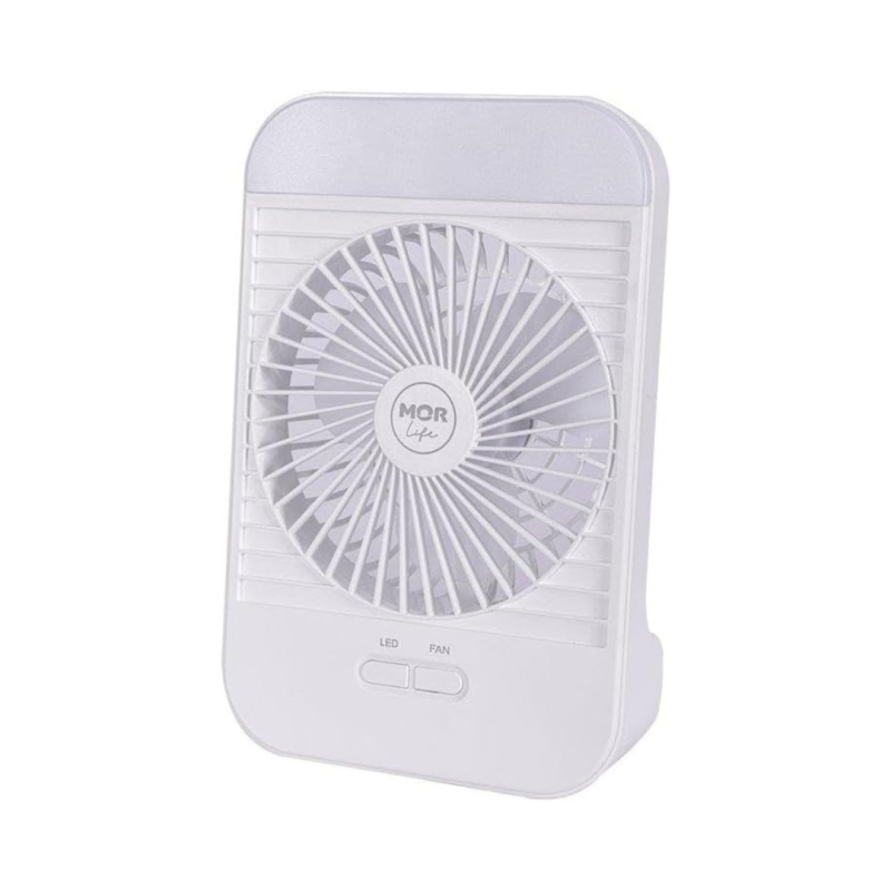 Mini Ventilador Portátil MOR Recarregável com Luminária